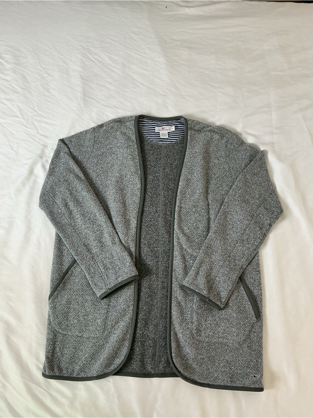 Vineyard Vines Gray Open Front Cardigan Size S | Soft Knit Layer - Picture 1 of 7